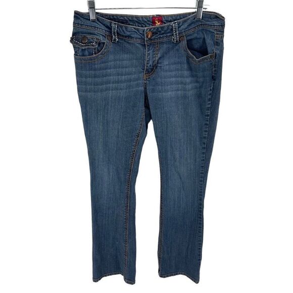 Sasson Womens Vintage Jeans Stretch Flap Pocket Tapered Leg Medium Wash Blue 10 - Picture 3 of 13